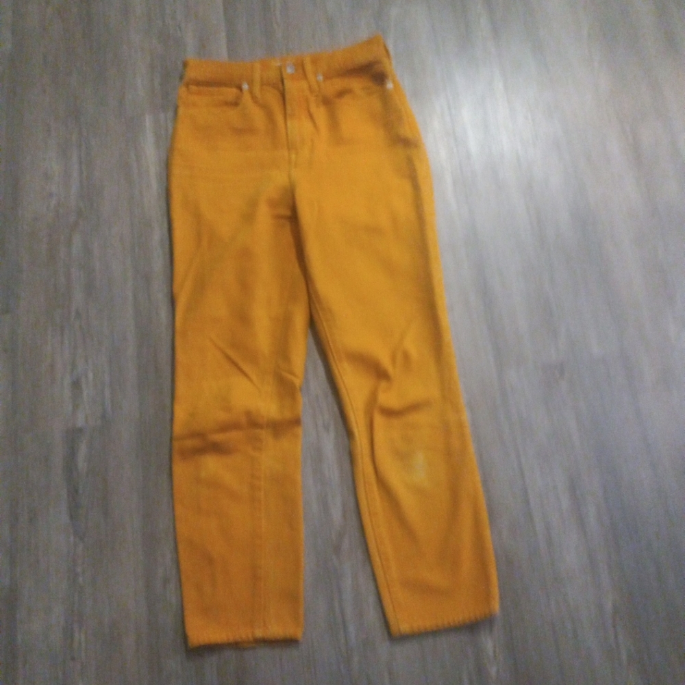 Madewell Jeans Womens Size 24 Mustard Yellow Color